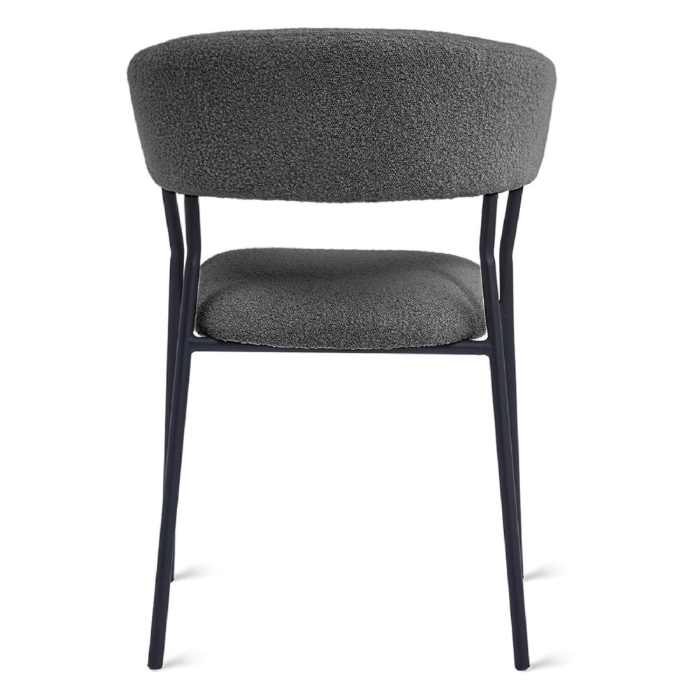 bouclé eetkamerstoelen antraciet Astra afbeelding 4
