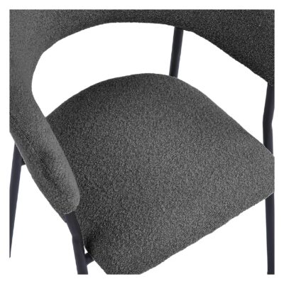 bouclé eetkamerstoelen antraciet Astra afbeelding 3