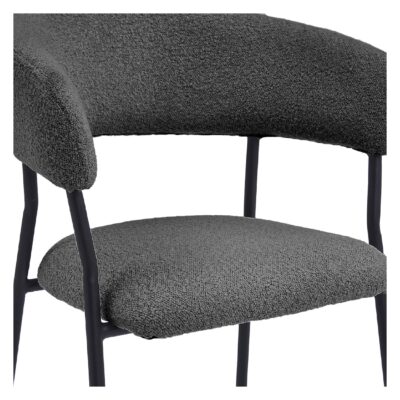 bouclé eetkamerstoelen antraciet Astra afbeelding 2