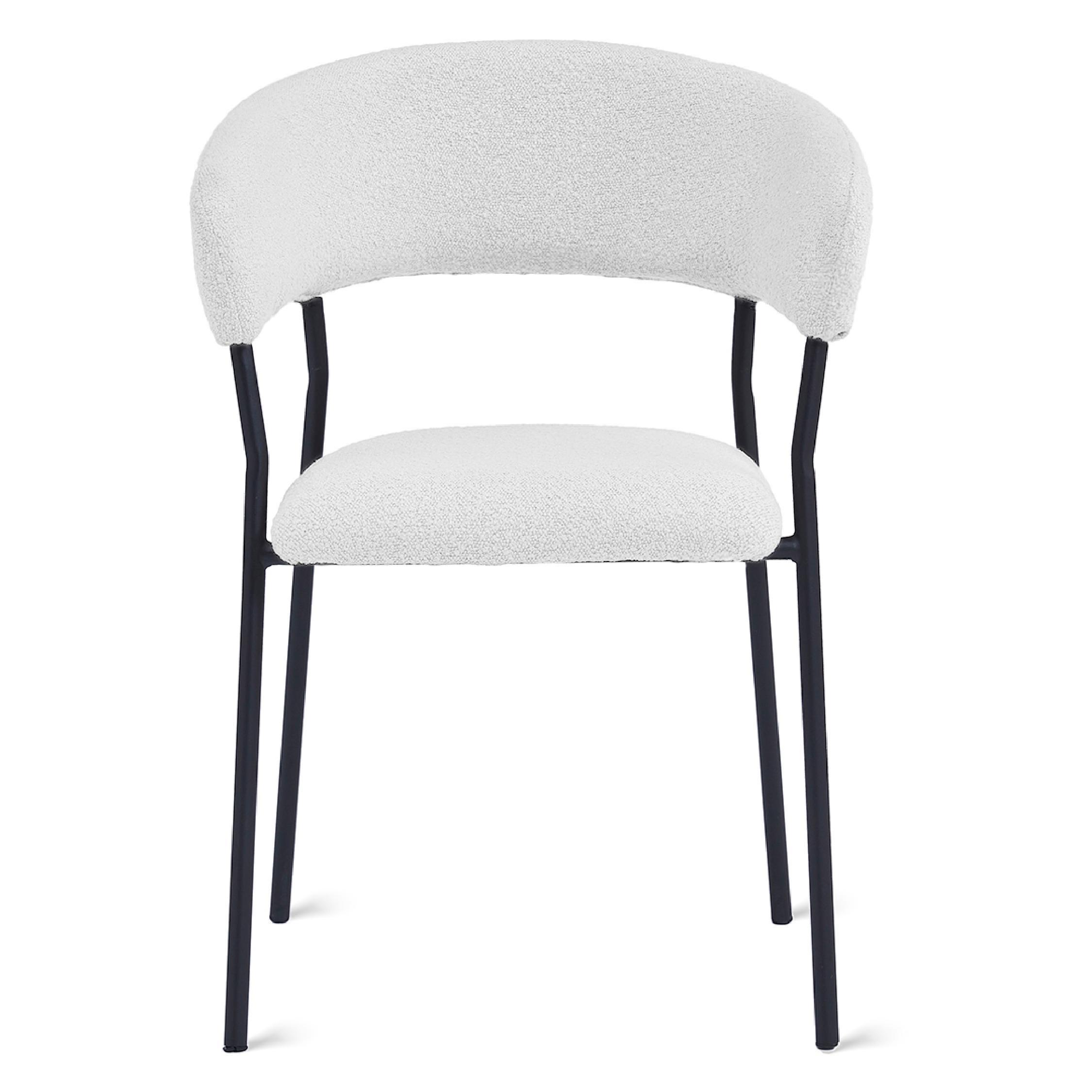 bouclé eetkamerstoelen Astra ivoor afbeelding 3