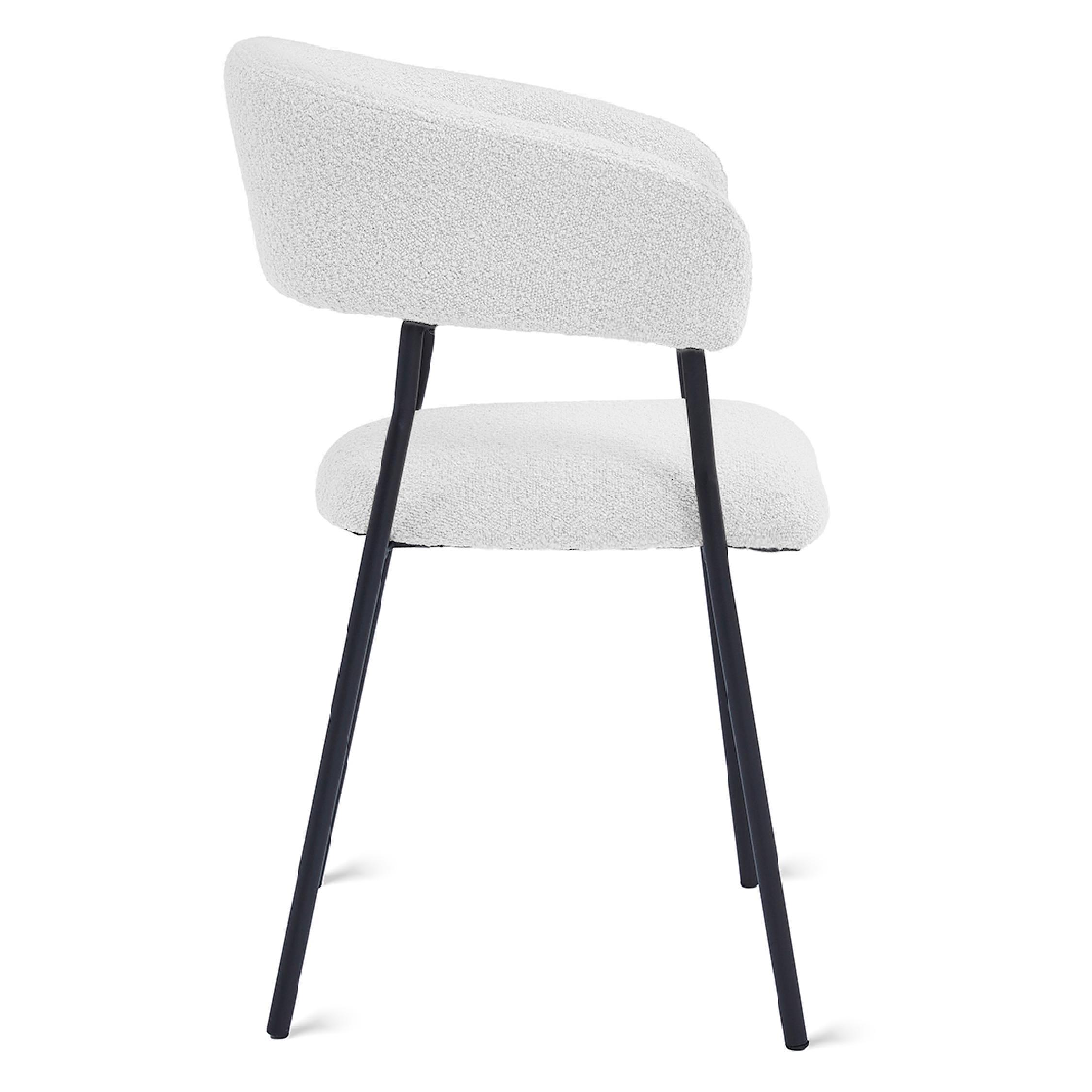 bouclé eetkamerstoelen Astra ivoor afbeelding 4