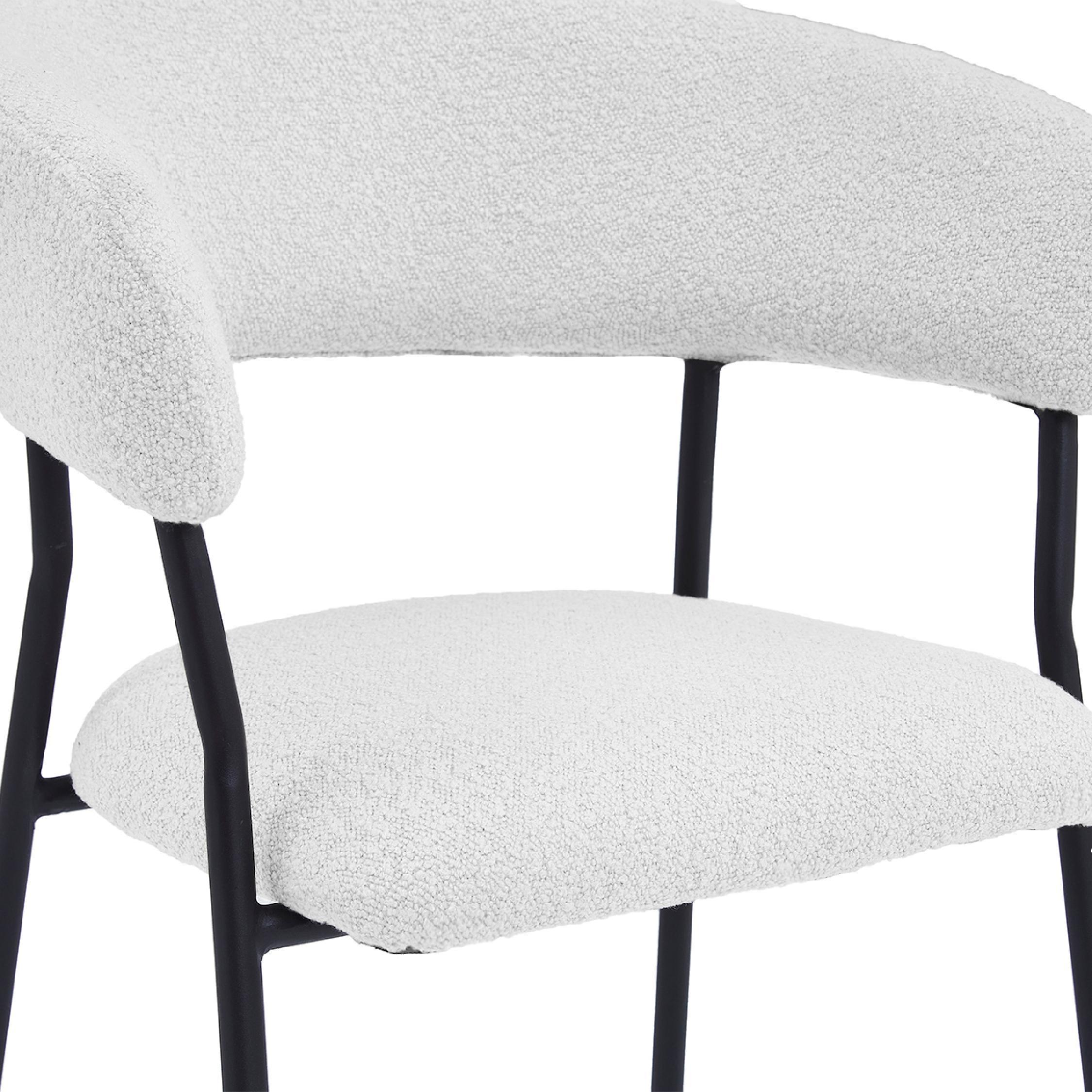 bouclé eetkamerstoelen Astra ivoor afbeelding 7