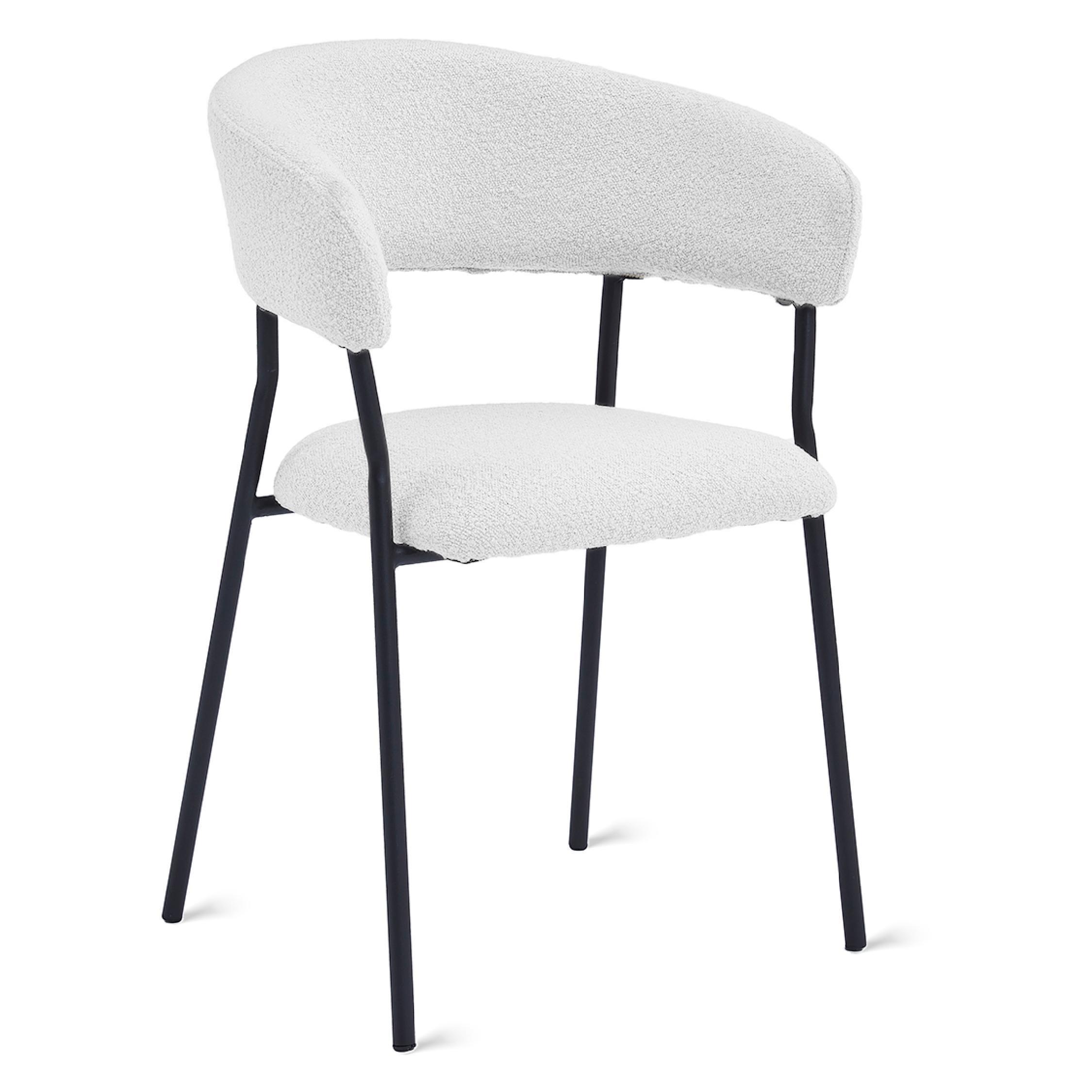 bouclé eetkamerstoelen Astra ivoor afbeelding 1