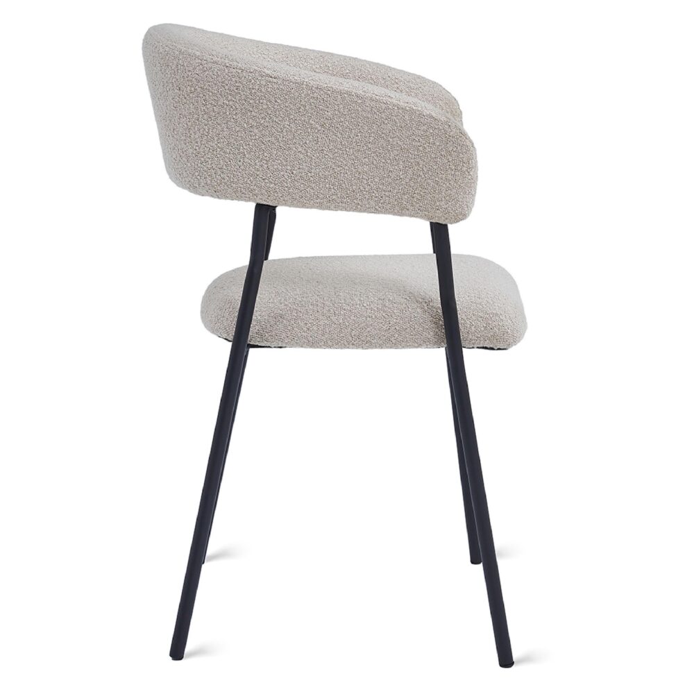 bouclé eetkamerstoelen taupe Astra afbeelding 4