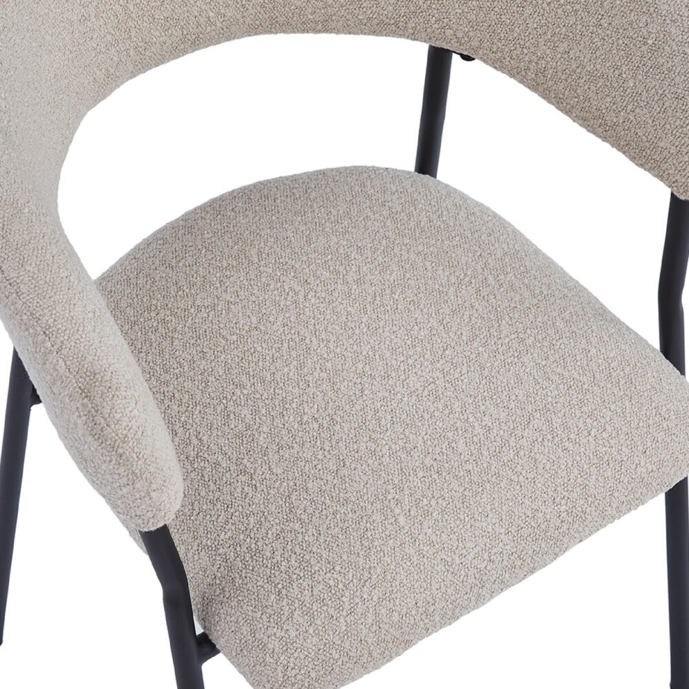 bouclé eetkamerstoelen taupe Astra afbeelding 8