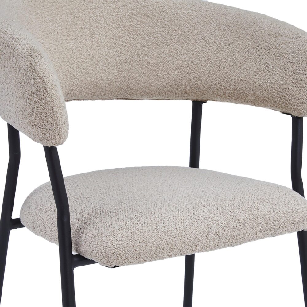 bouclé eetkamerstoelen taupe Astra afbeelding 7