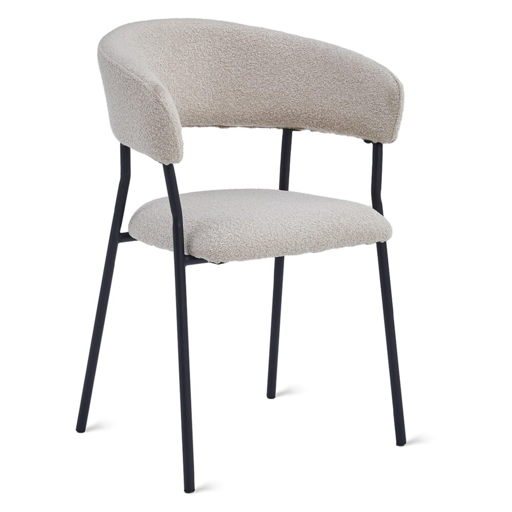 bouclé eetkamerstoelen taupe Astra afbeelding 1