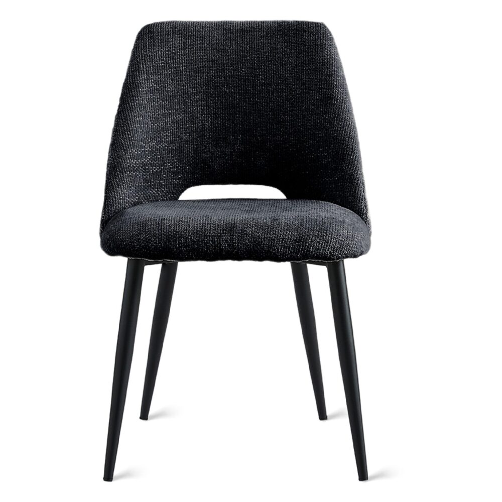 antraciet stoffen eetkamerstoelen Lise set van 2 afbeelding 5