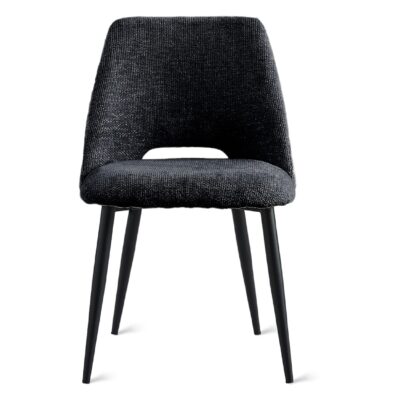 antraciet stoffen eetkamerstoelen Lise set van 2 afbeelding 5