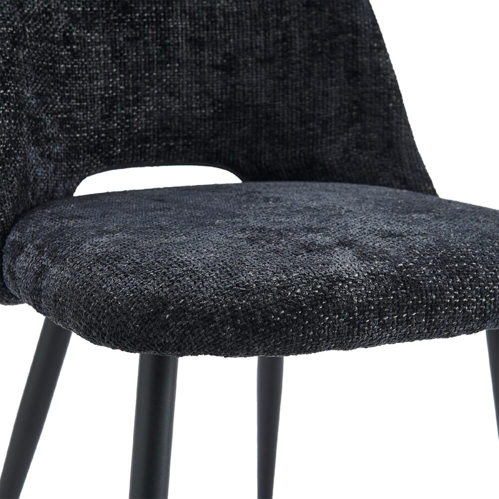 antraciet stoffen eetkamerstoelen Lise set van 2 afbeelding 8