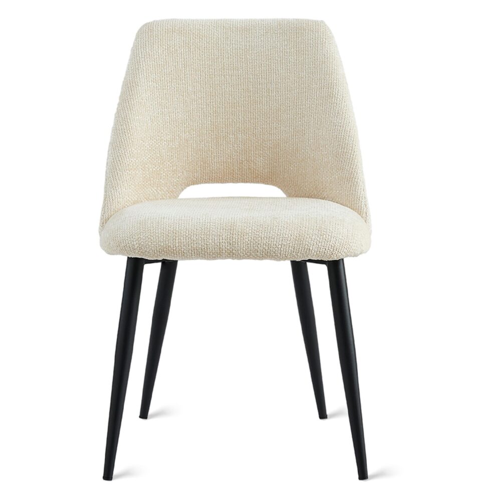 beige stoffen eetkamerstoelen set van 2 Lise afbeelding 4