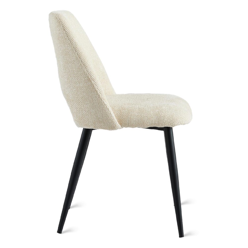 beige stoffen eetkamerstoelen set van 2 Lise afbeelding 6