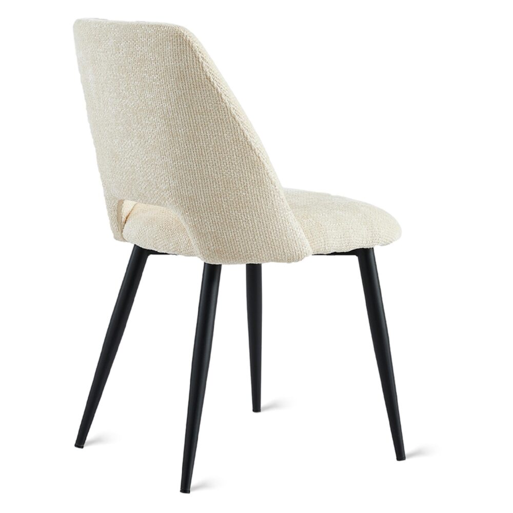 beige stoffen eetkamerstoelen set van 2 Lise afbeelding 7