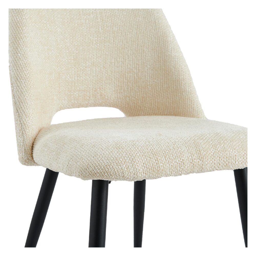 beige stoffen eetkamerstoelen set van 2 Lise afbeelding 3