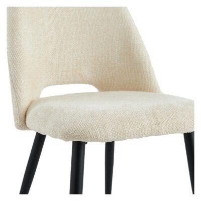 beige stoffen eetkamerstoelen set van 2 Lise afbeelding 3