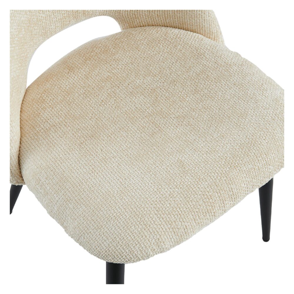 beige stoffen eetkamerstoelen set van 2 Lise afbeelding 2