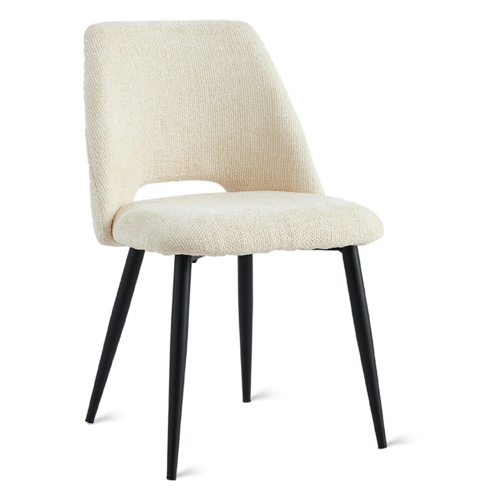 beige stoffen eetkamerstoelen set van 2 Lise afbeelding 1