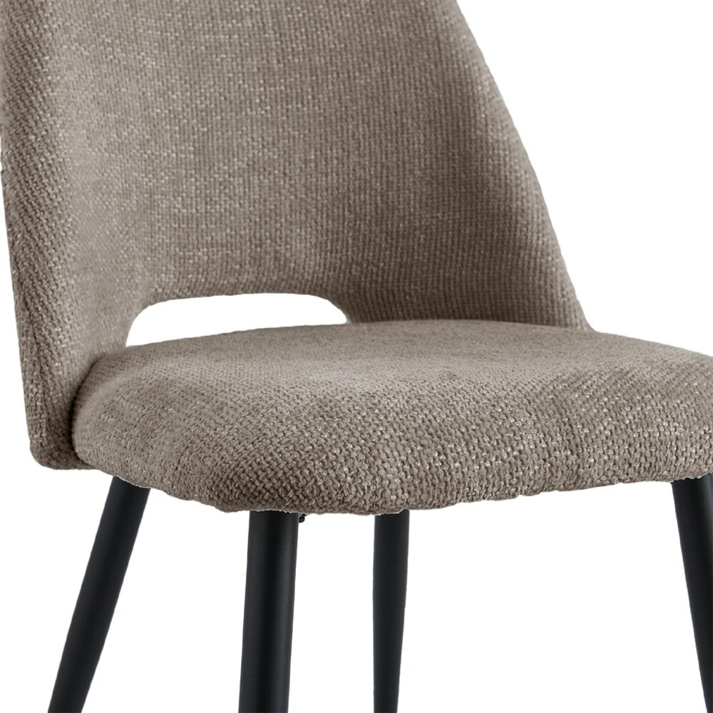 bruine stoffen eetkamerstoelen Lise set van 2 afbeelding 8