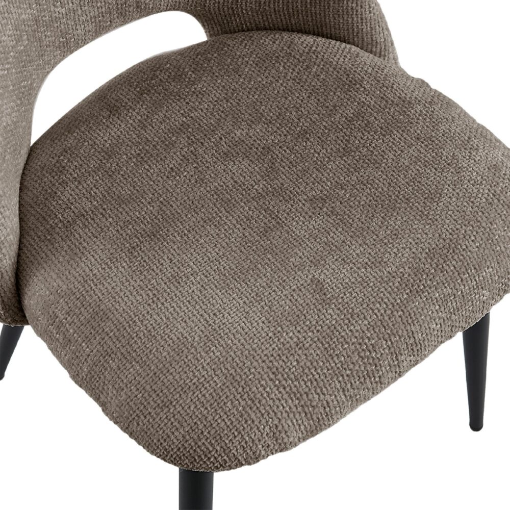 bruine stoffen eetkamerstoelen Lise set van 2 afbeelding 7