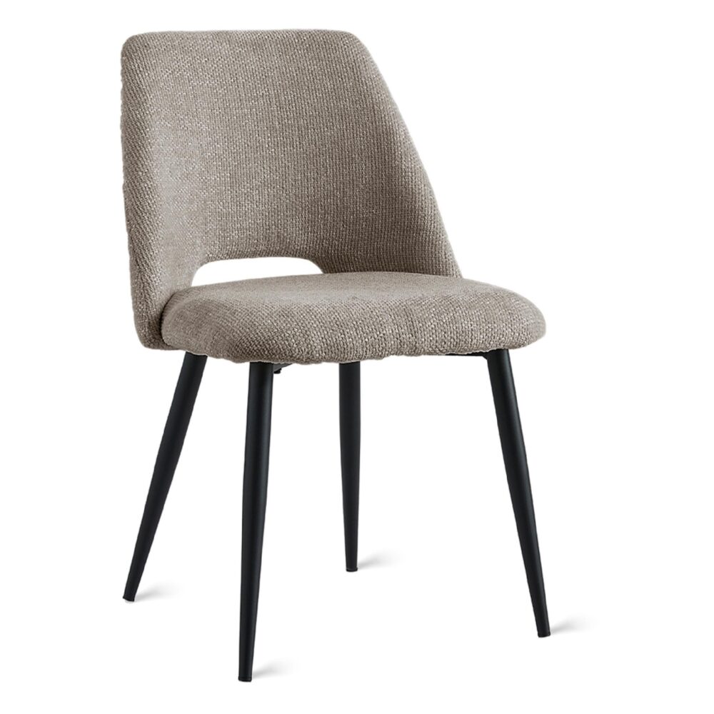 bruine stoffen eetkamerstoelen Lise set van 2 afbeelding 1