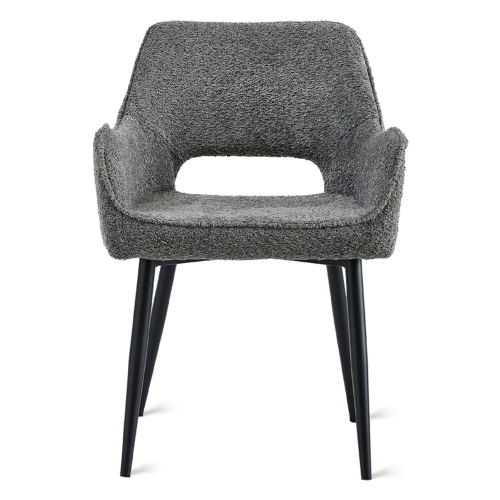 antraciet stoffen eetkamerstoelen met armleuning Ronn afbeelding 6