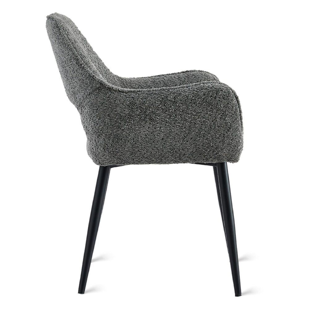 antraciet stoffen eetkamerstoelen met armleuning Ronn afbeelding 4