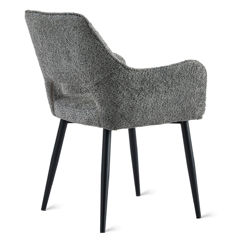 antraciet stoffen eetkamerstoelen met armleuning Ronn afbeelding 3