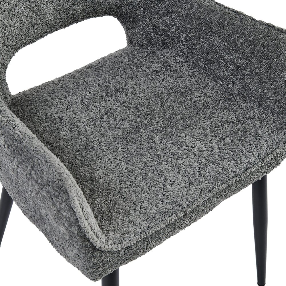 antraciet stoffen eetkamerstoelen met armleuning Ronn afbeelding 7