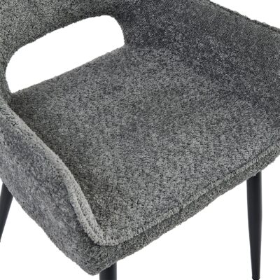 antraciet stoffen eetkamerstoelen met armleuning Ronn afbeelding 7