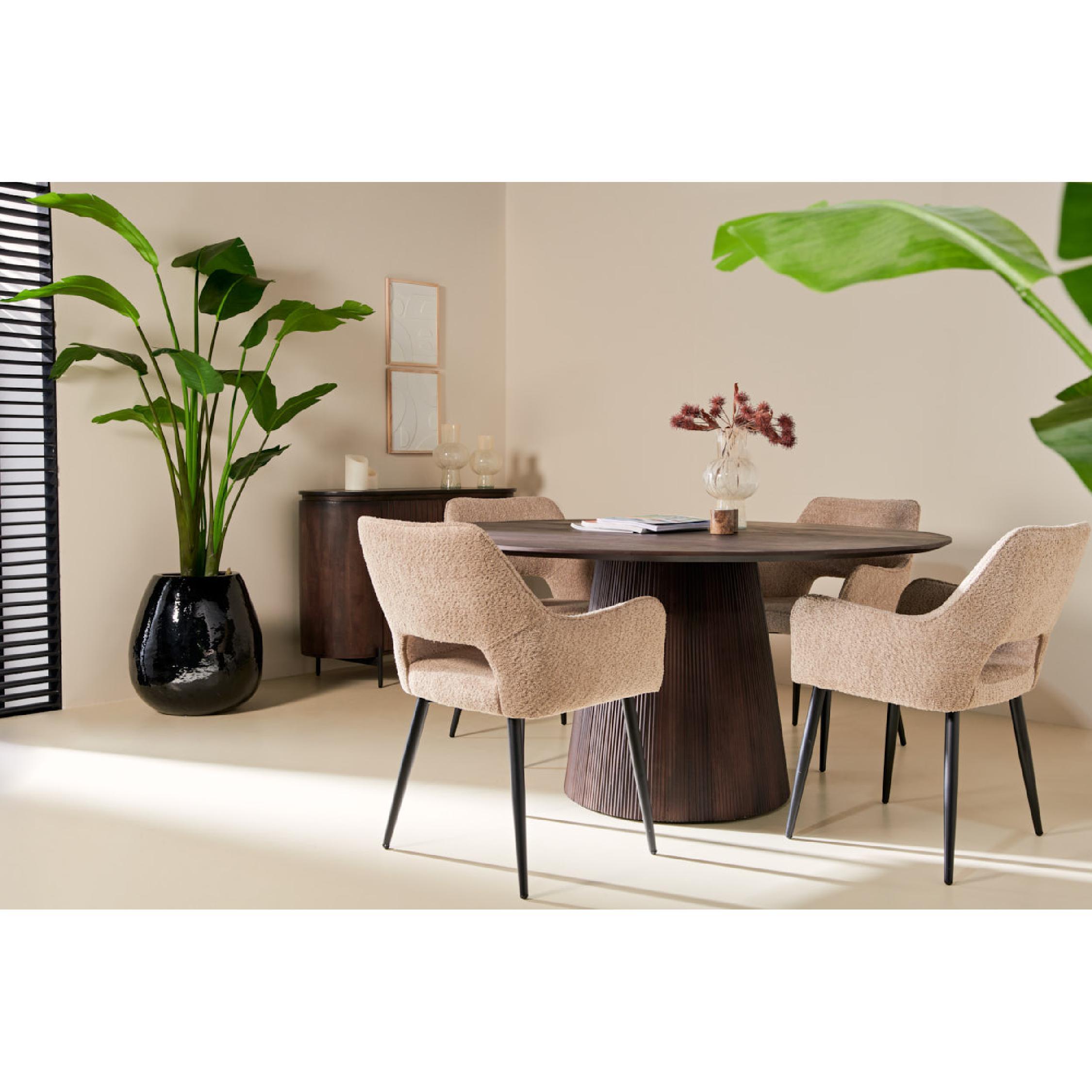 set van 2 beige eetkamerstoelen Ronn afbeelding 10