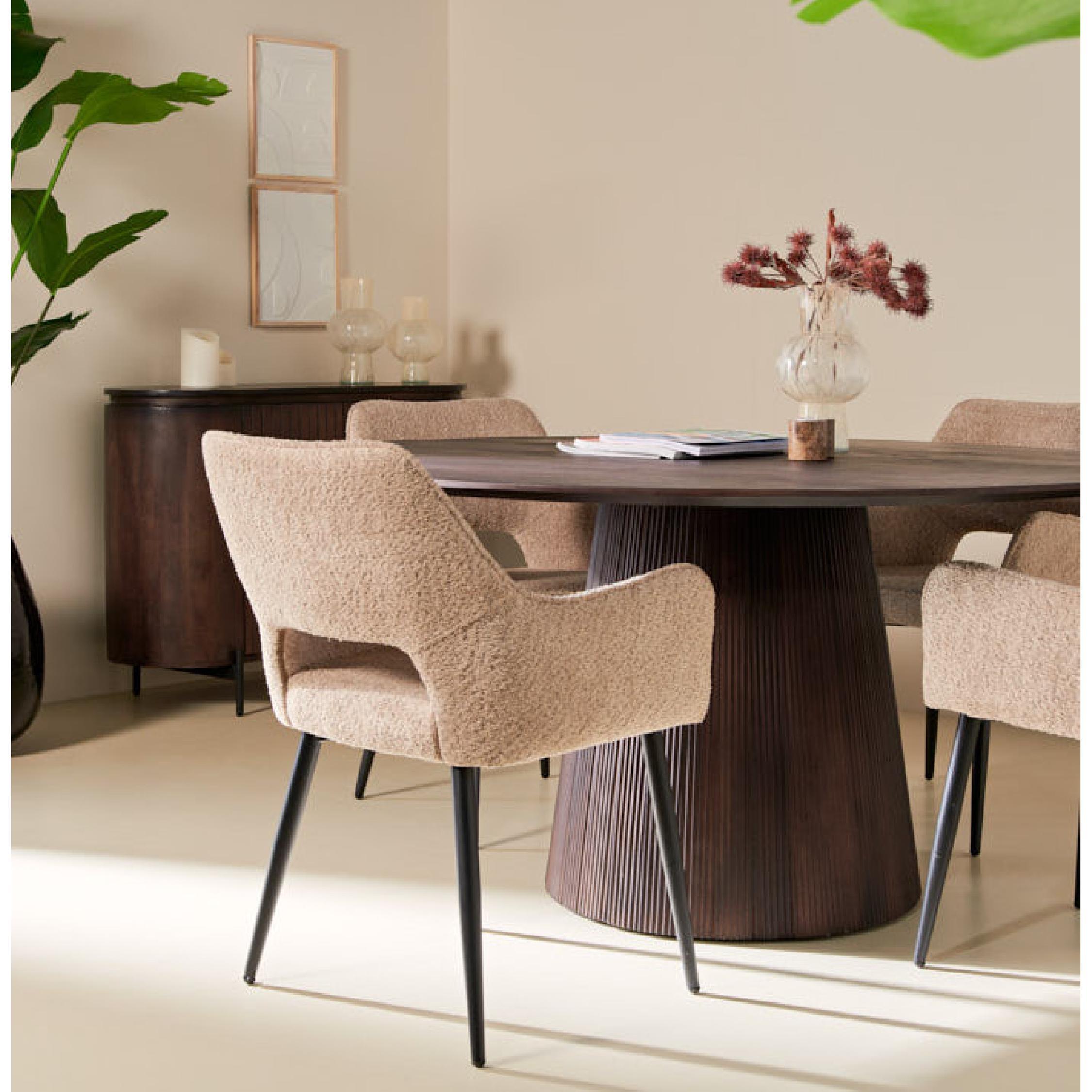 set van 2 beige eetkamerstoelen Ronn afbeelding 7