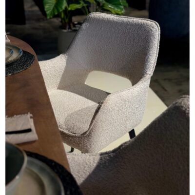 taupe stoffen eetkamerstoelen met armleuningen Ronn afbeelding 9