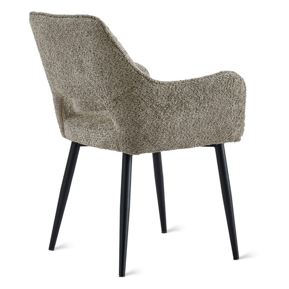 taupe stoffen eetkamerstoelen met armleuningen Ronn afbeelding 3