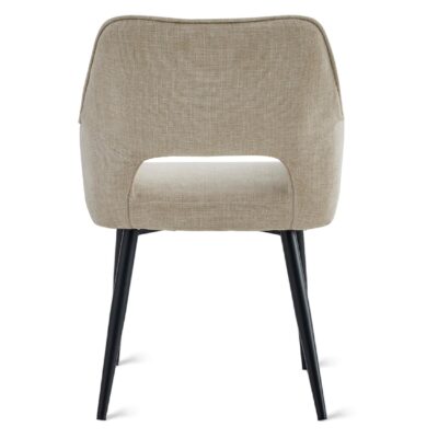 crème stoffen eetkamerstoelen met armleuningen Ronn afbeelding 4