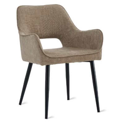 eetkamerstoelen Ronn truffelbruin met armleuningen afbeelding 1