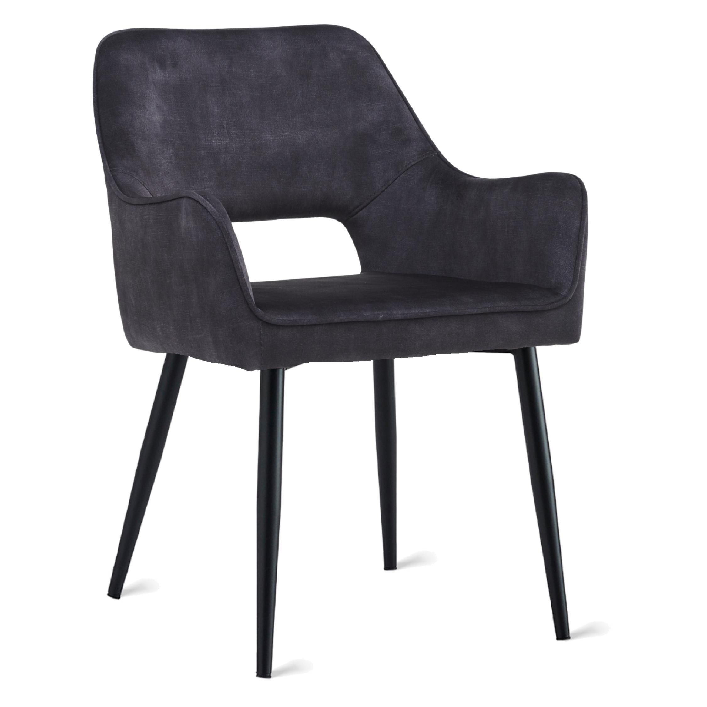 velvet eetkamerstoelen Ronn antraciet afbeelding 1