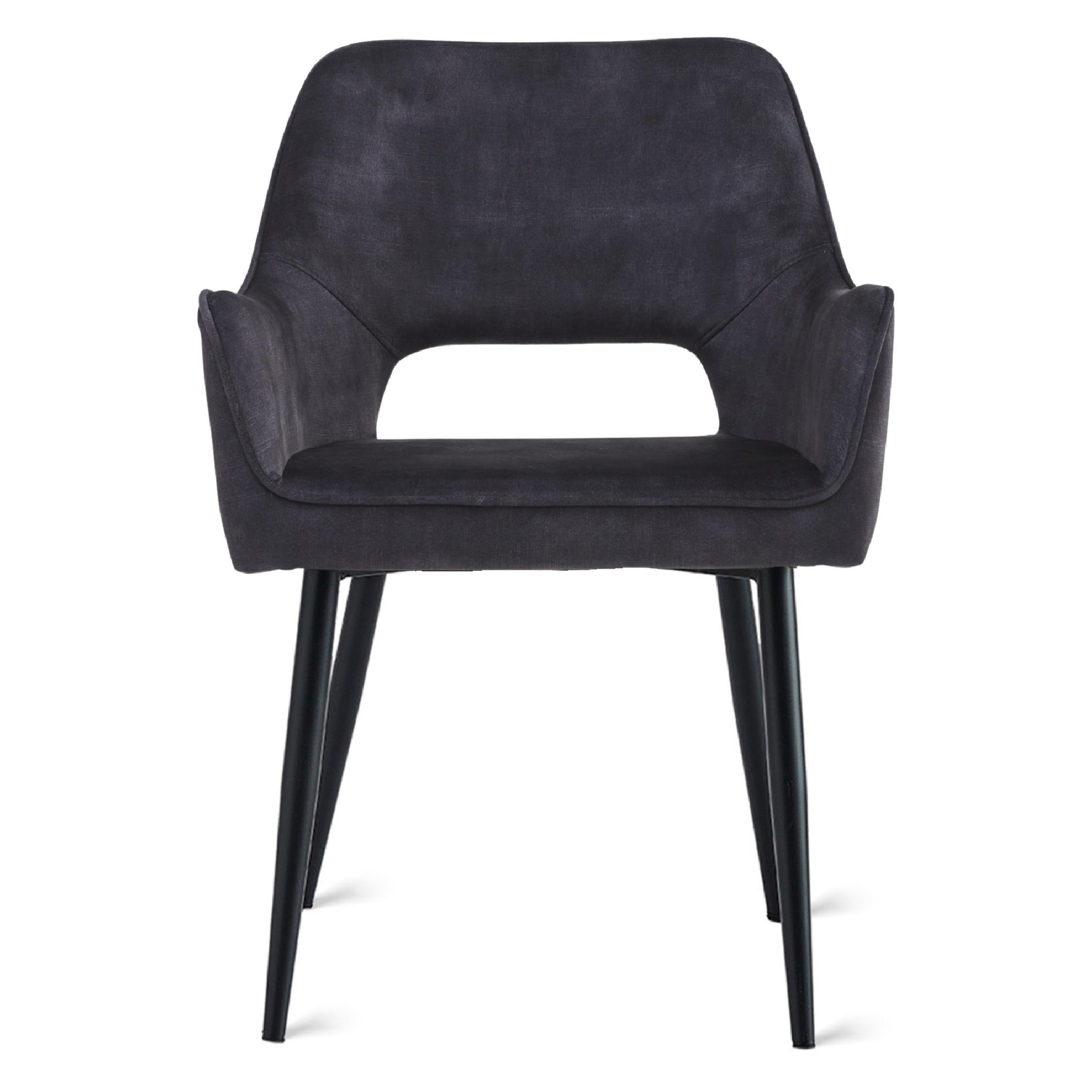 velvet eetkamerstoelen Ronn antraciet afbeelding 4