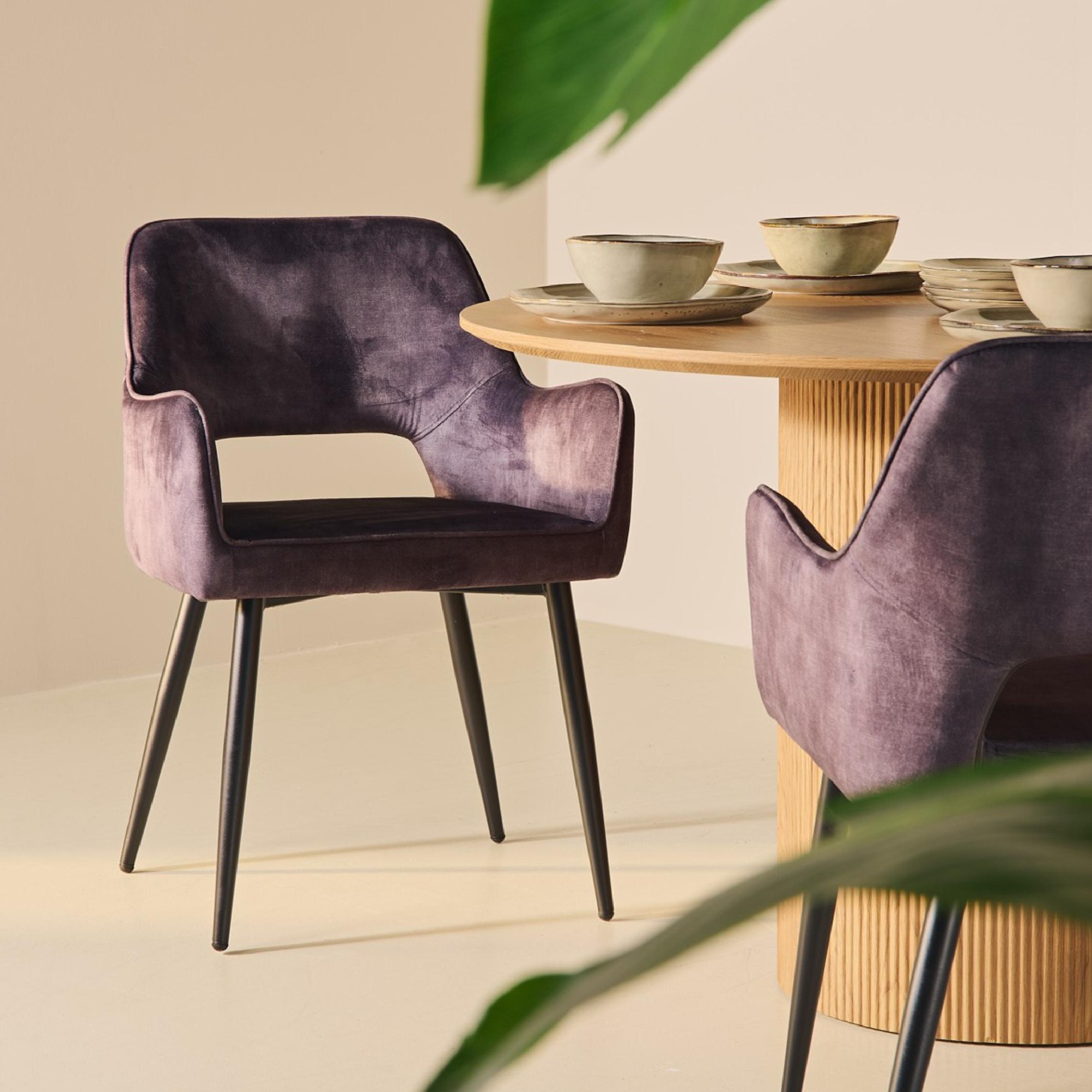 velvet eetkamerstoelen Ronn antraciet afbeelding 7