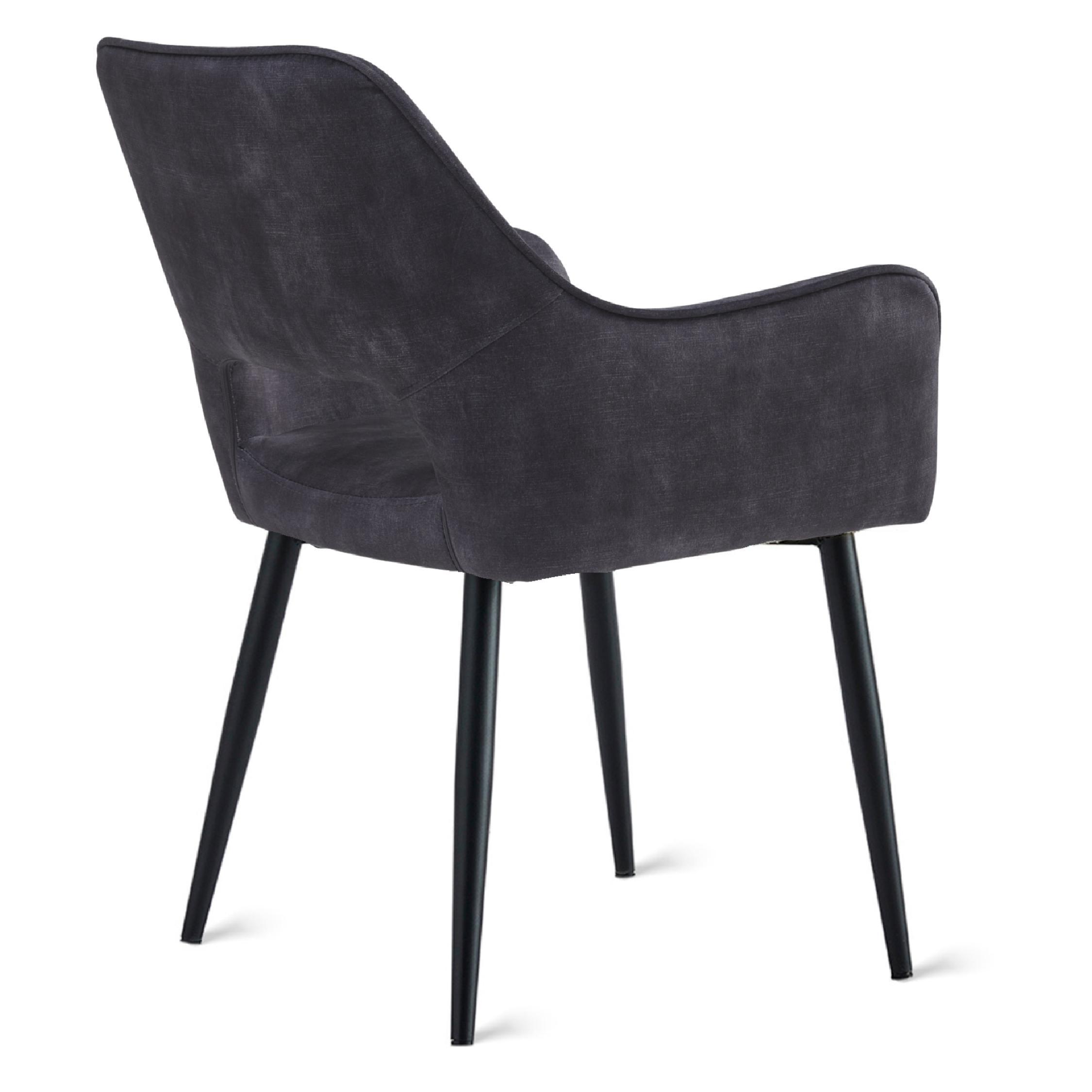 velvet eetkamerstoelen Ronn antraciet afbeelding 3
