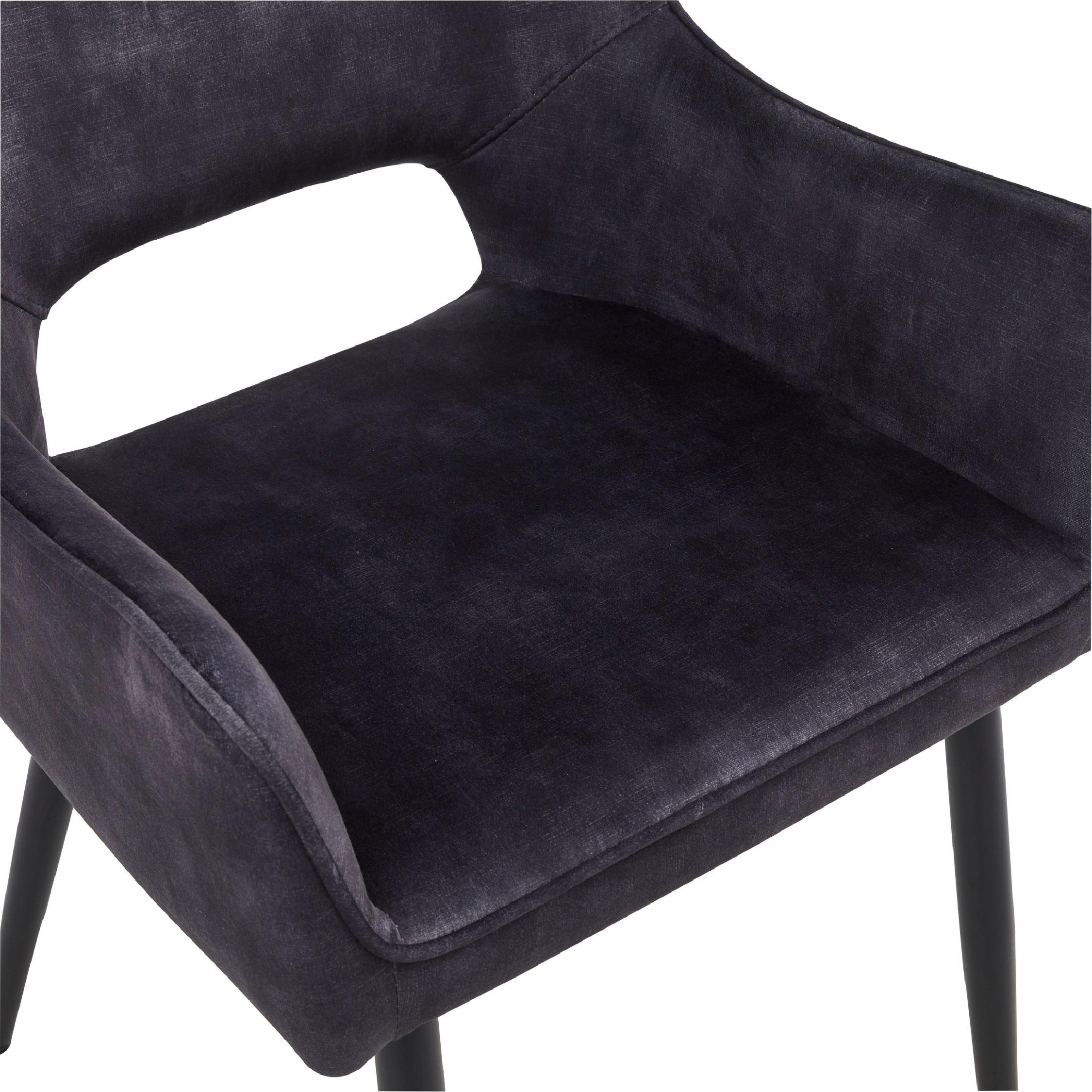 velvet eetkamerstoelen Ronn antraciet afbeelding 6