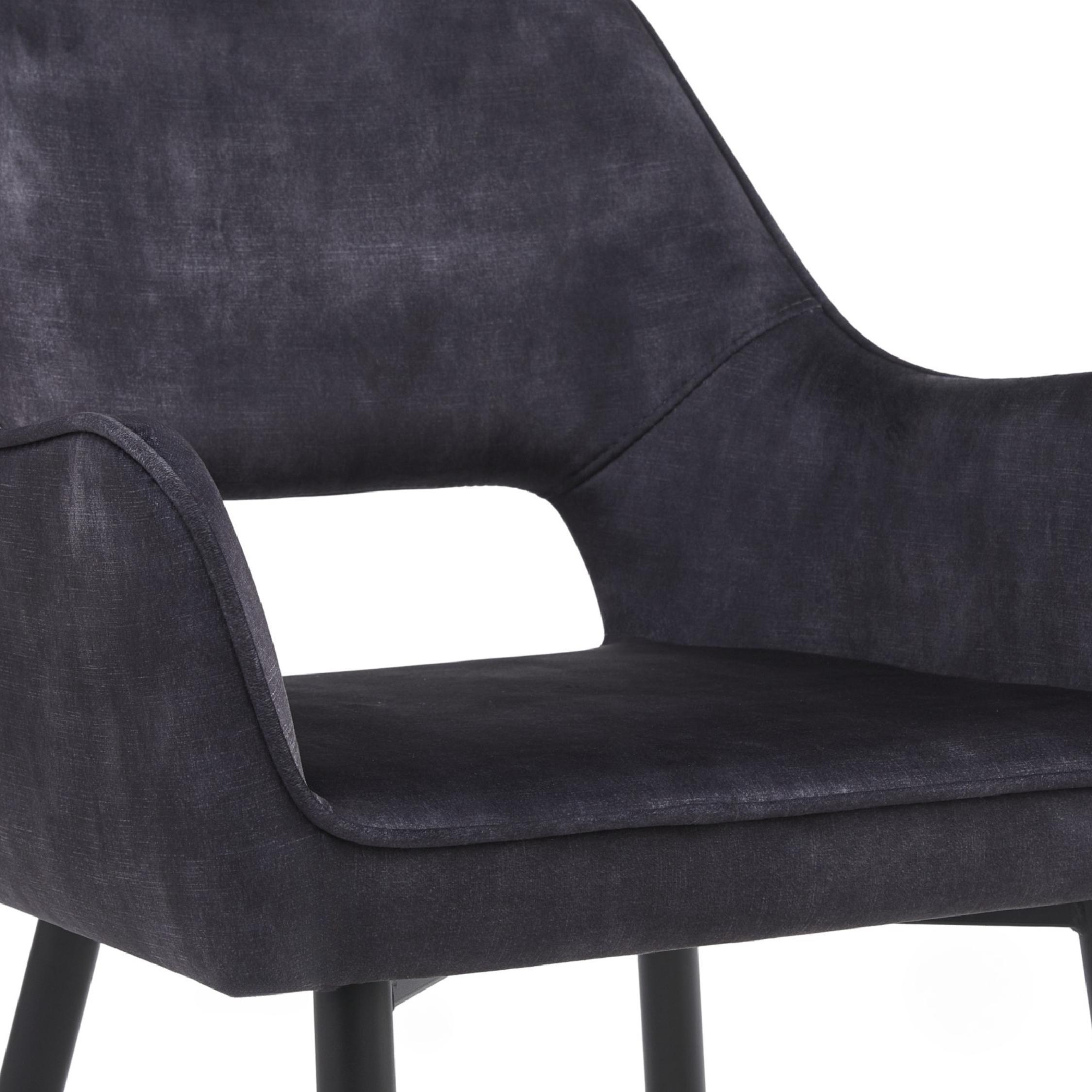 velvet eetkamerstoelen Ronn antraciet afbeelding 5