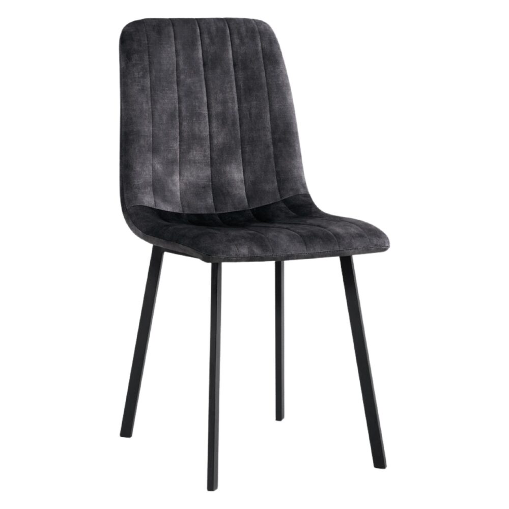 Meva velvet eetkamerstoelen antraciet set van 2 afbeelding 1