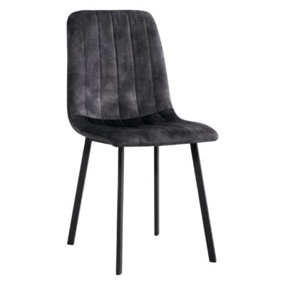Meva velvet eetkamerstoelen antraciet set van 2 afbeelding 1