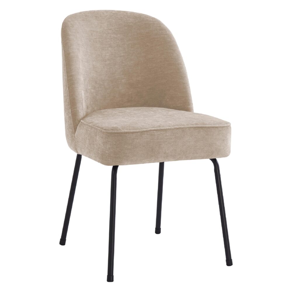 velvet eetkamerstoelen Senn crème afbeelding 1