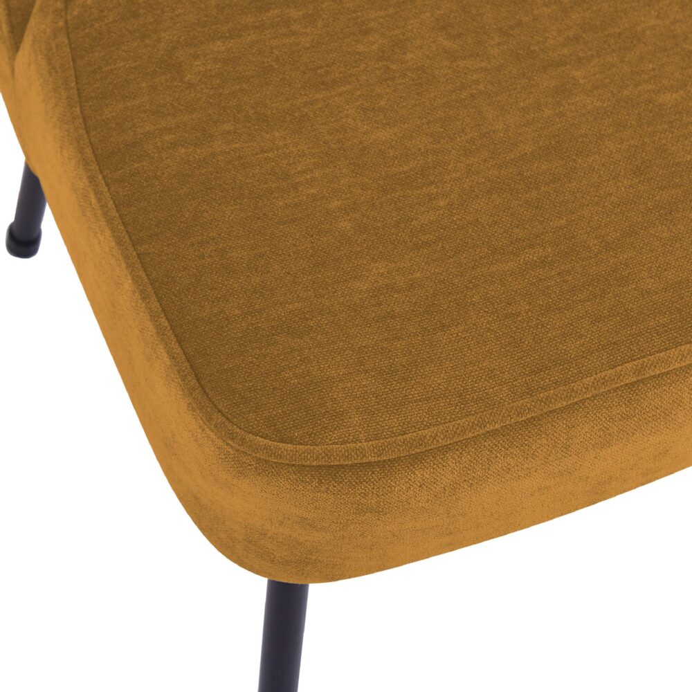 velvet eetkamerstoelen okergeel Senn afbeelding 4