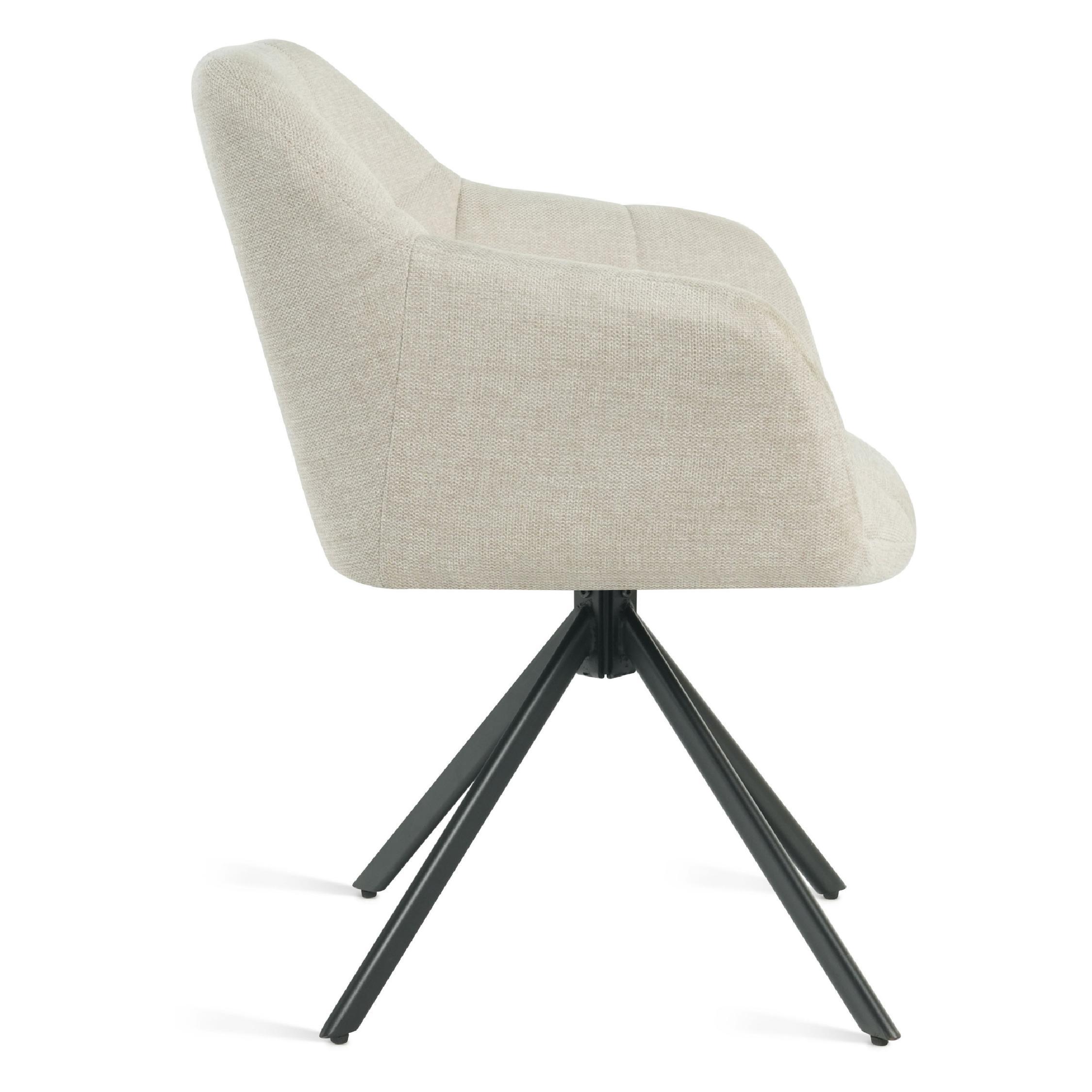 draaibare eetkamerstoel Lune beige linnen afbeelding 6