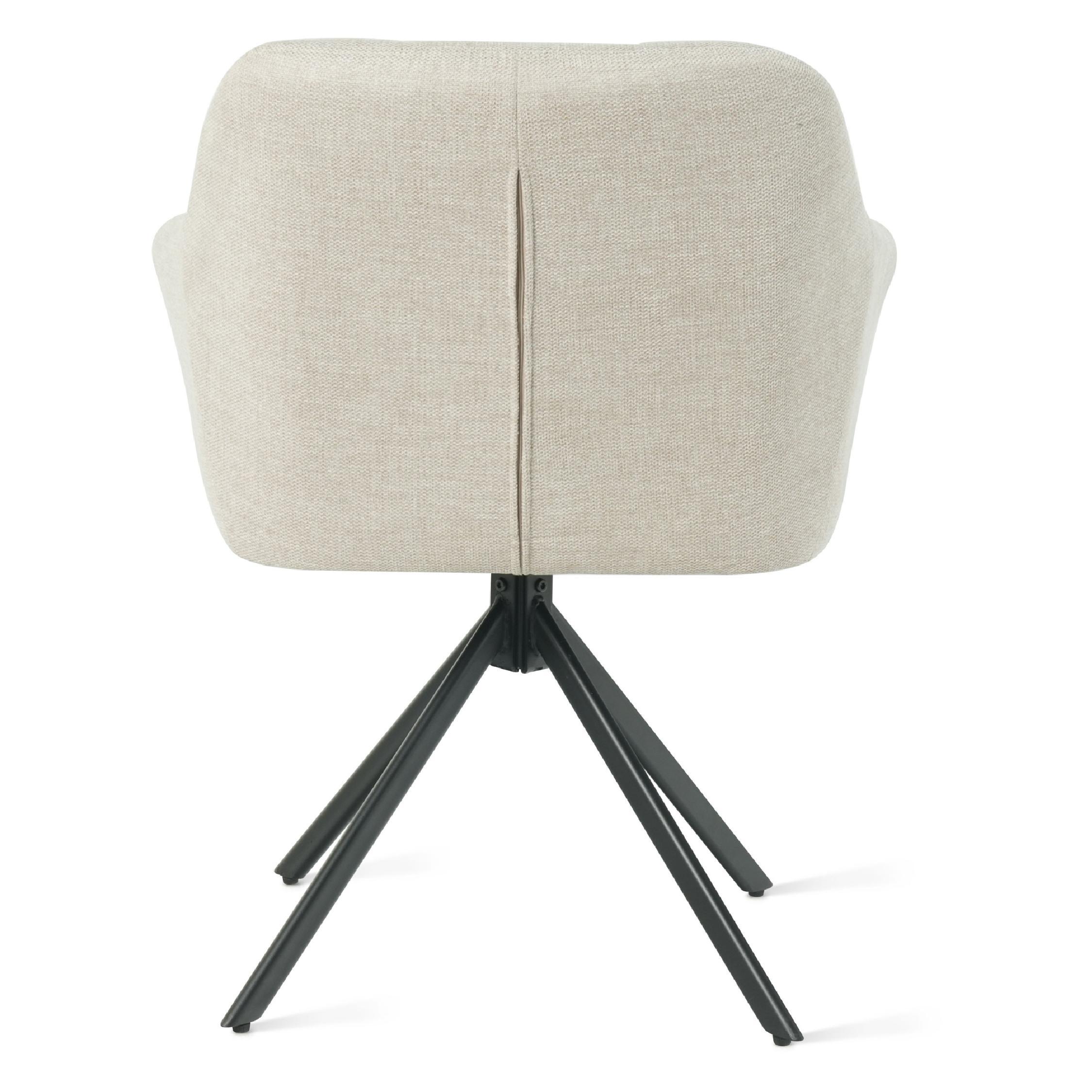 draaibare eetkamerstoel Lune beige linnen afbeelding 5