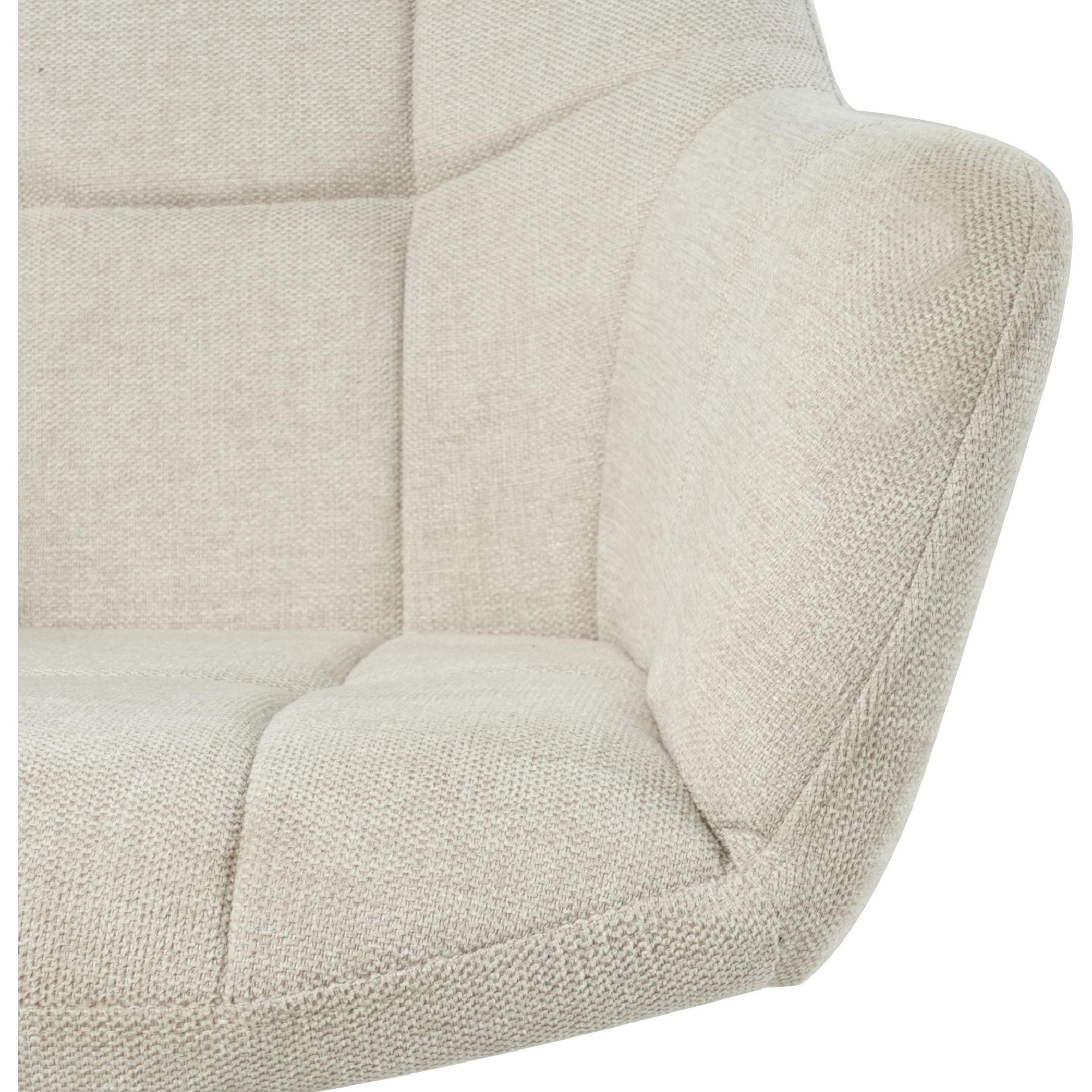 draaibare eetkamerstoel Lune beige linnen afbeelding 7