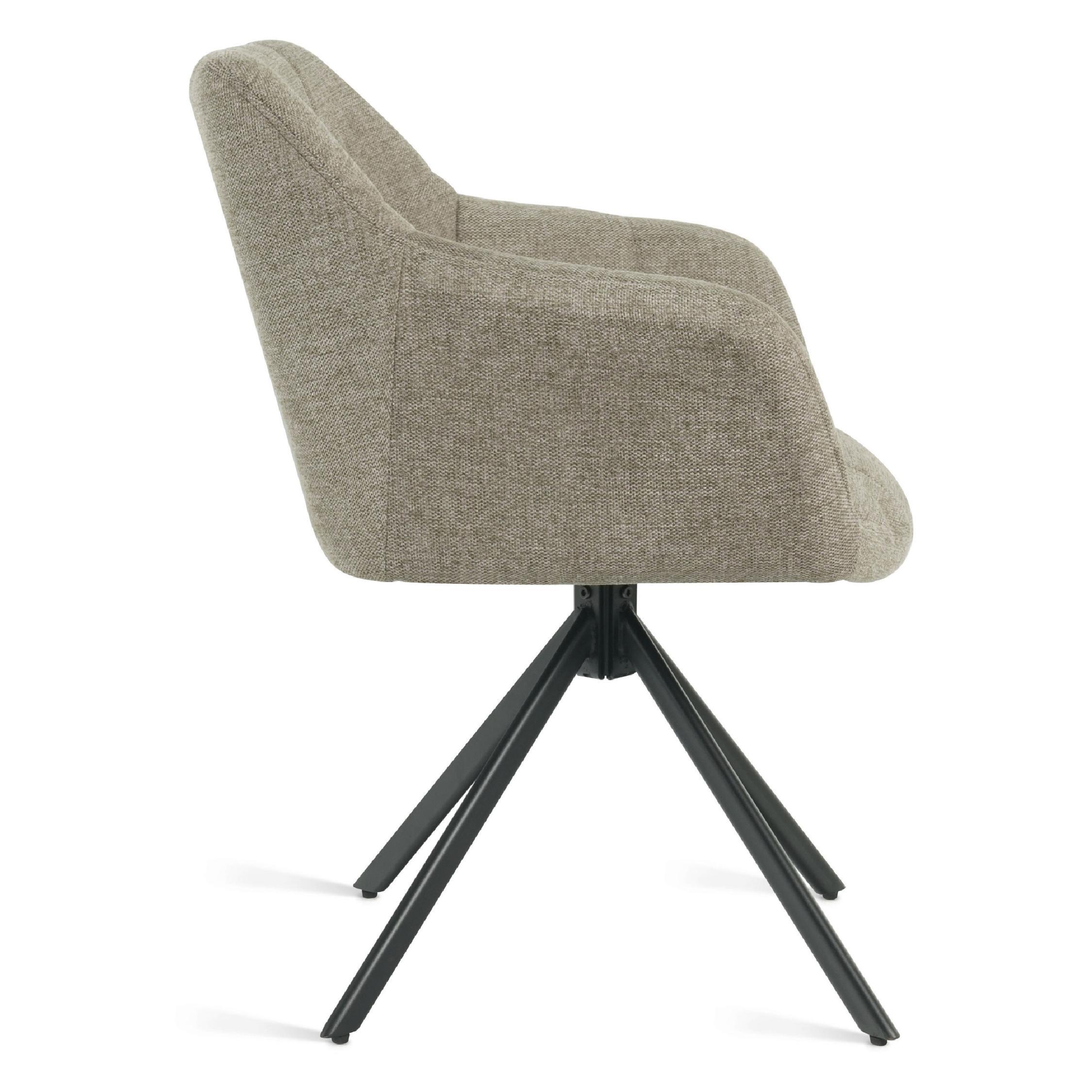 draaibare eetkamerstoel Lune taupe linnen afbeelding 6