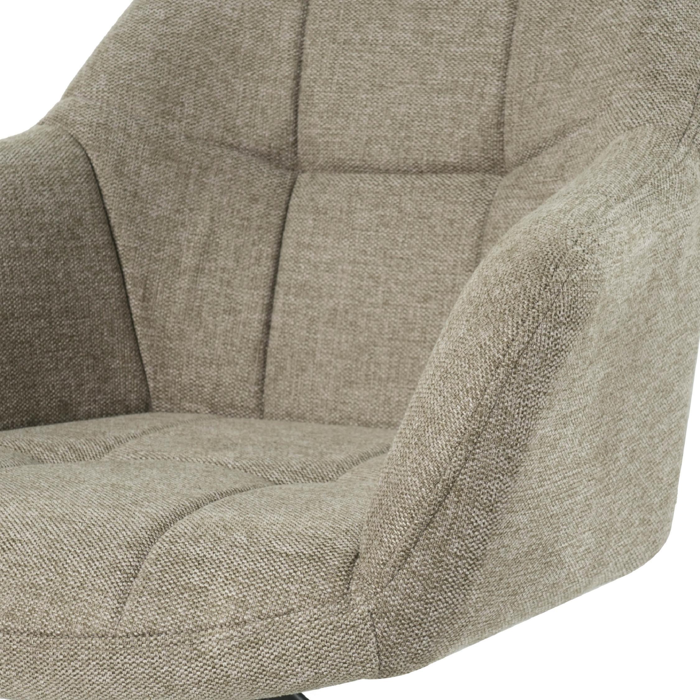 draaibare eetkamerstoel Lune taupe linnen afbeelding 7